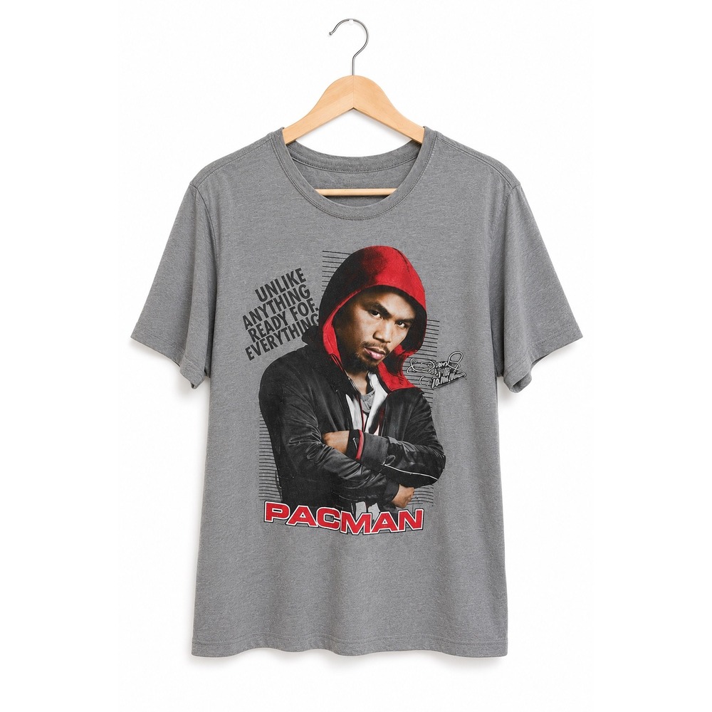 Manny Pacquiao Pacman Tee Women's Fit Gray‎ M OR L